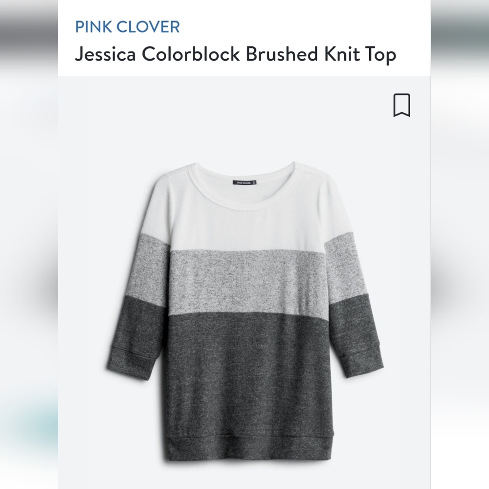 Super soft color block gray and white top